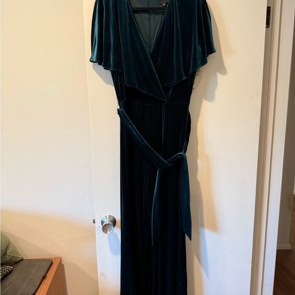 Elegant Green Velvet Jumpsuit